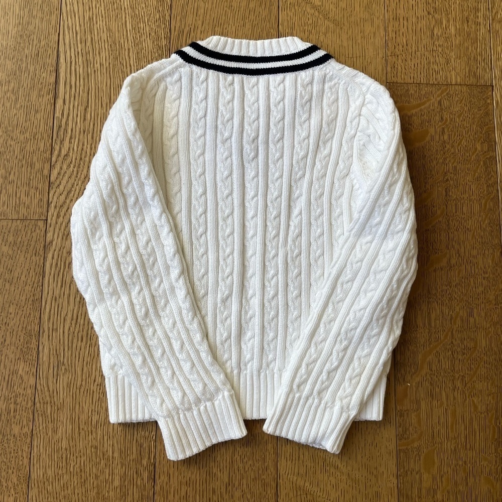 Brooks Brothers Cable Tennis Sweater 100% Cotton - Picture 3 of 4